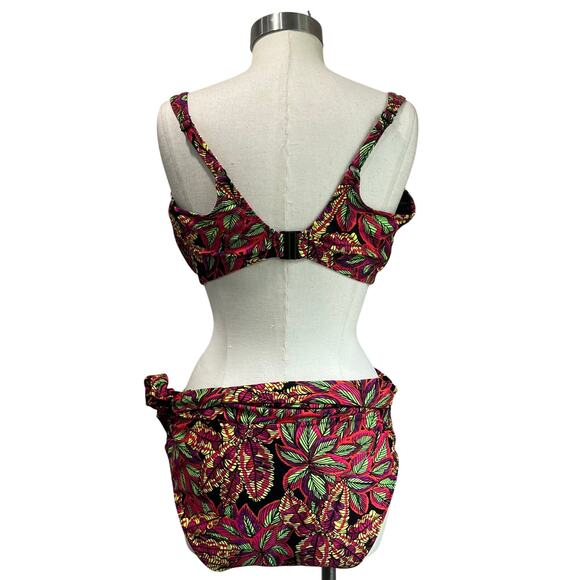 Pour Moi Tropical Bikini Set Top 38G Bottom 18 High Waist Swim - Picture 6 of 11